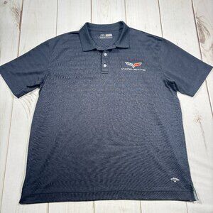 XL Corvette Callaway Golf Polo Mens Black Logo Opti-Dri Short Sleeve Racing